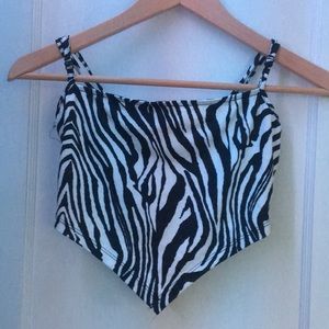Adjustable zebra print crop top